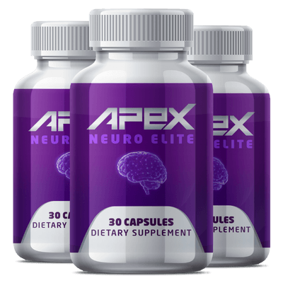 Three bottles of Apex Neuro Elite — cognitive support supply